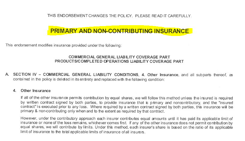 THE PRIMARY AND NONCONTRIBUTORY INSURANCE REQUIREMENT Florida 